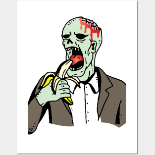 vegan zombie eating fruits and vegetables Posters and Art